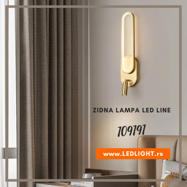 Zidna lampa LED Line 109191 brass 1