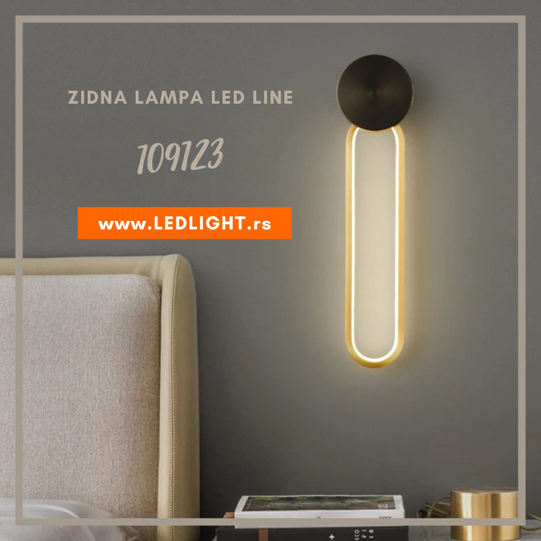Zidna lampa LED Line 109113 brass & crna 1